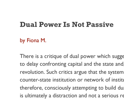 Dual Power Is Not Passive